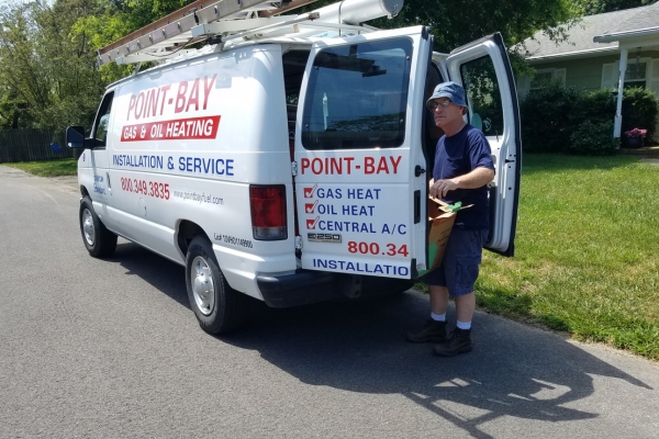 Point Bay Fuel service technician and van